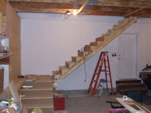 Finished staircase framing