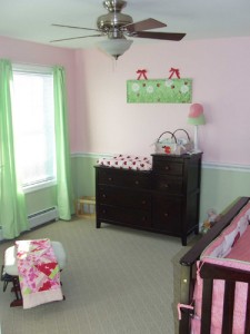 Baby Girl Nursery With Chair Rail