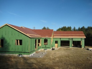 Pre-fabricated ranch style home.