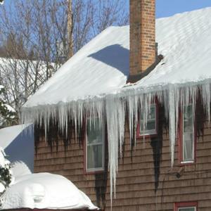 Ice Dam On House Roof