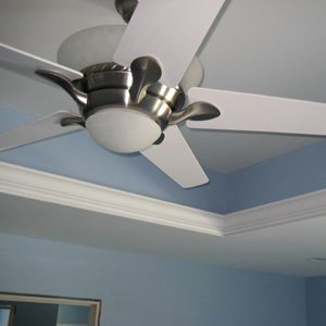 Tray ceiling and fan
