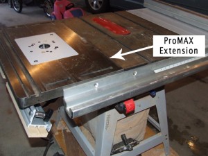 ProMAX Router Table installed on Delta table saw.