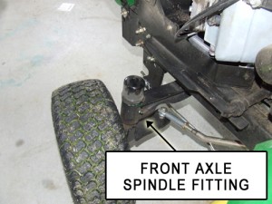 X300 Front Axle Spindle Grease Fitting.