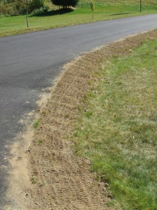 Driveway Shoulder With Loam and Grass Seed