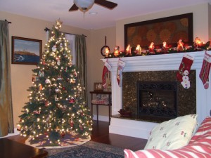 Our Christmas Tree & Fireplace Mantel