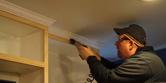 Installing Crown Molding on Entertainment Center