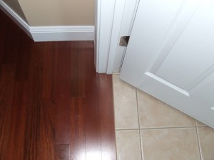 Hardwood To Tile Transition How, How To Transition Flooring In A Doorway