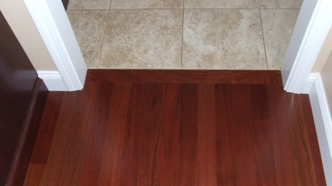 Hardwood To Tile Transition How, How To Install Threshold Between Laminate And Tile