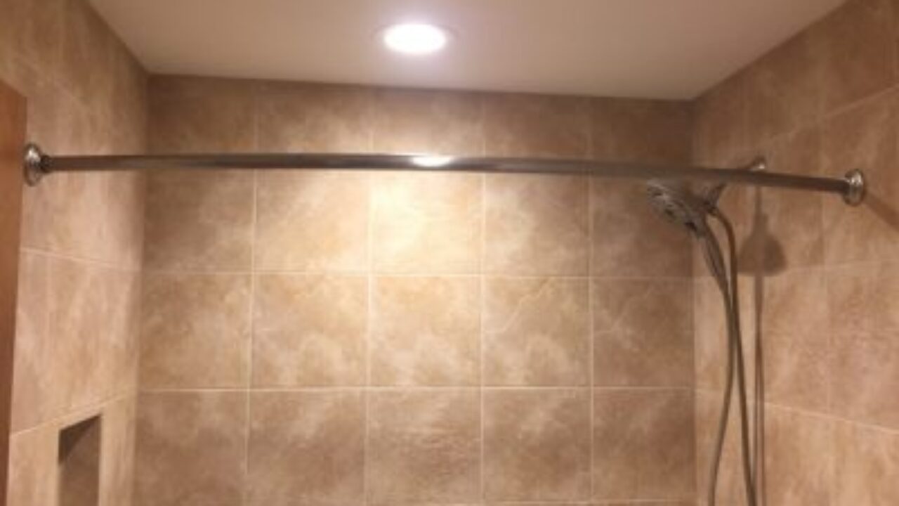 How To Install Curved Shower Rod Home, How To Put A Shower Rod Up On Tile