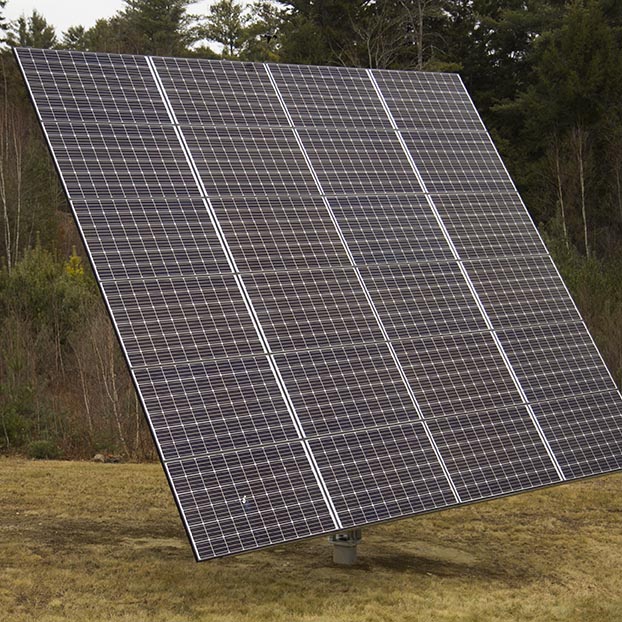 Ground-mounted grid-tied solar panel system